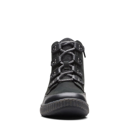 Clarks Magnolia Moon 26174976 Womens Black Nubuck Casual Dress Boots