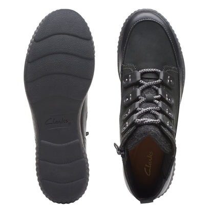 Clarks Magnolia Moon 26174976 Womens Black Nubuck Casual Dress Boots