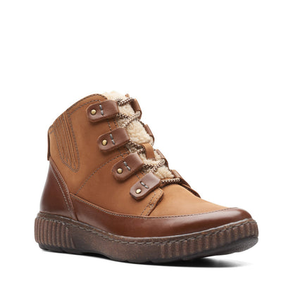 Clarks Magnolia Moon 26174977 Womens Brown Nubuck Casual Dress Boots