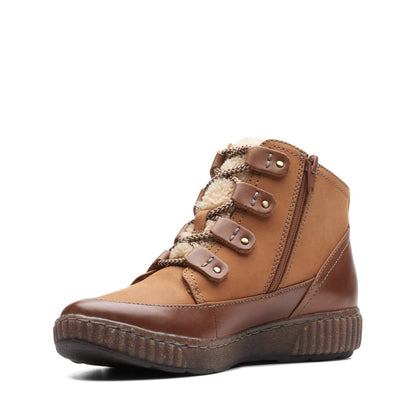 Clarks Magnolia Moon 26174977 Womens Brown Nubuck Casual Dress Boots