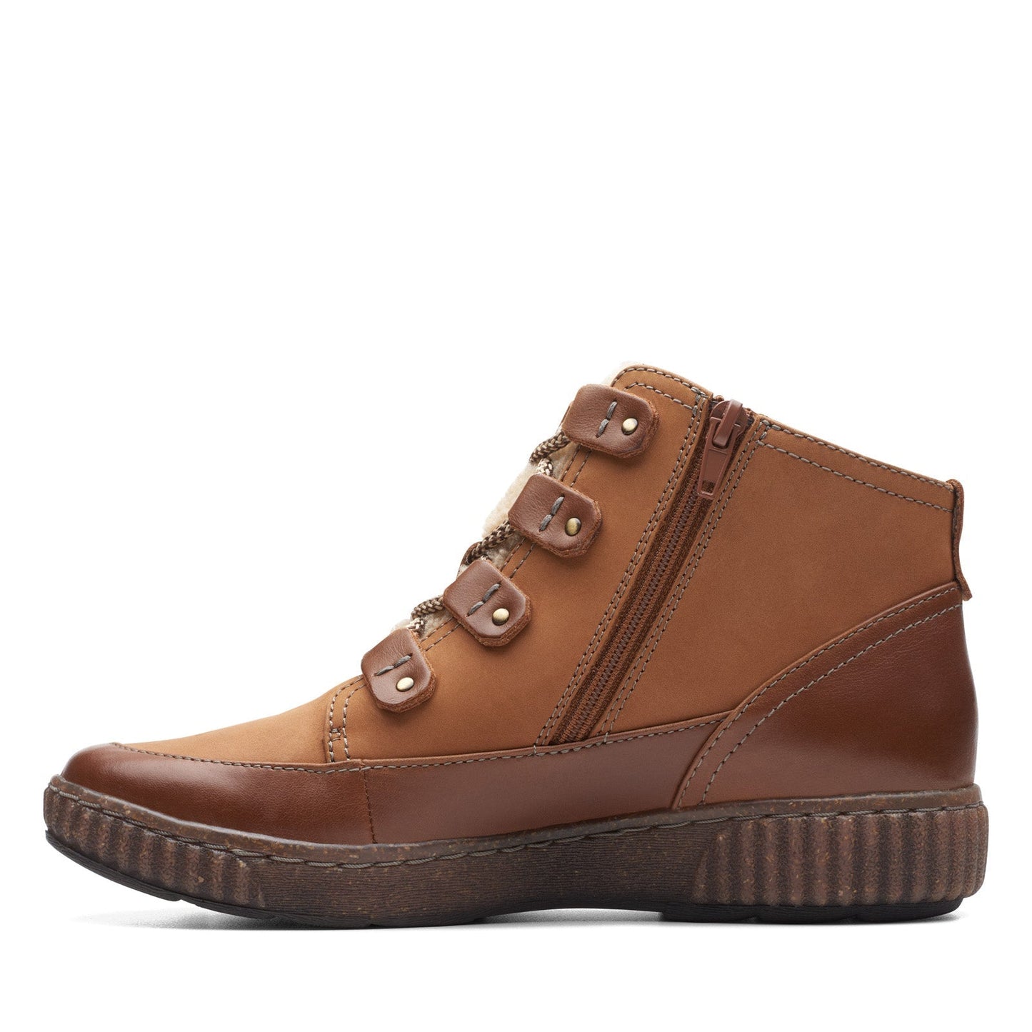 Clarks Magnolia Moon 26174977 Womens Brown Wide Casual Dress Boots