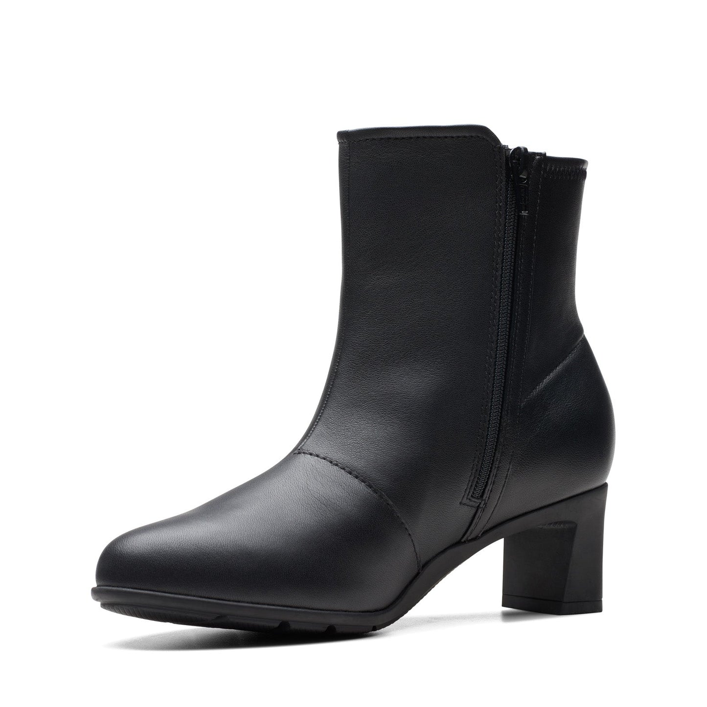 Clarks Neiley Jane 26175177 Womens Black Wide Leather Ankle & Booties Boots
