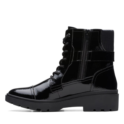 Clarks Calla Dance 26176250 Womens Black Wide Leather Casual Dress Boots