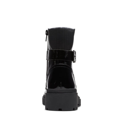 Clarks Calla Dance 26176250 Womens Black Wide Leather Casual Dress Boots