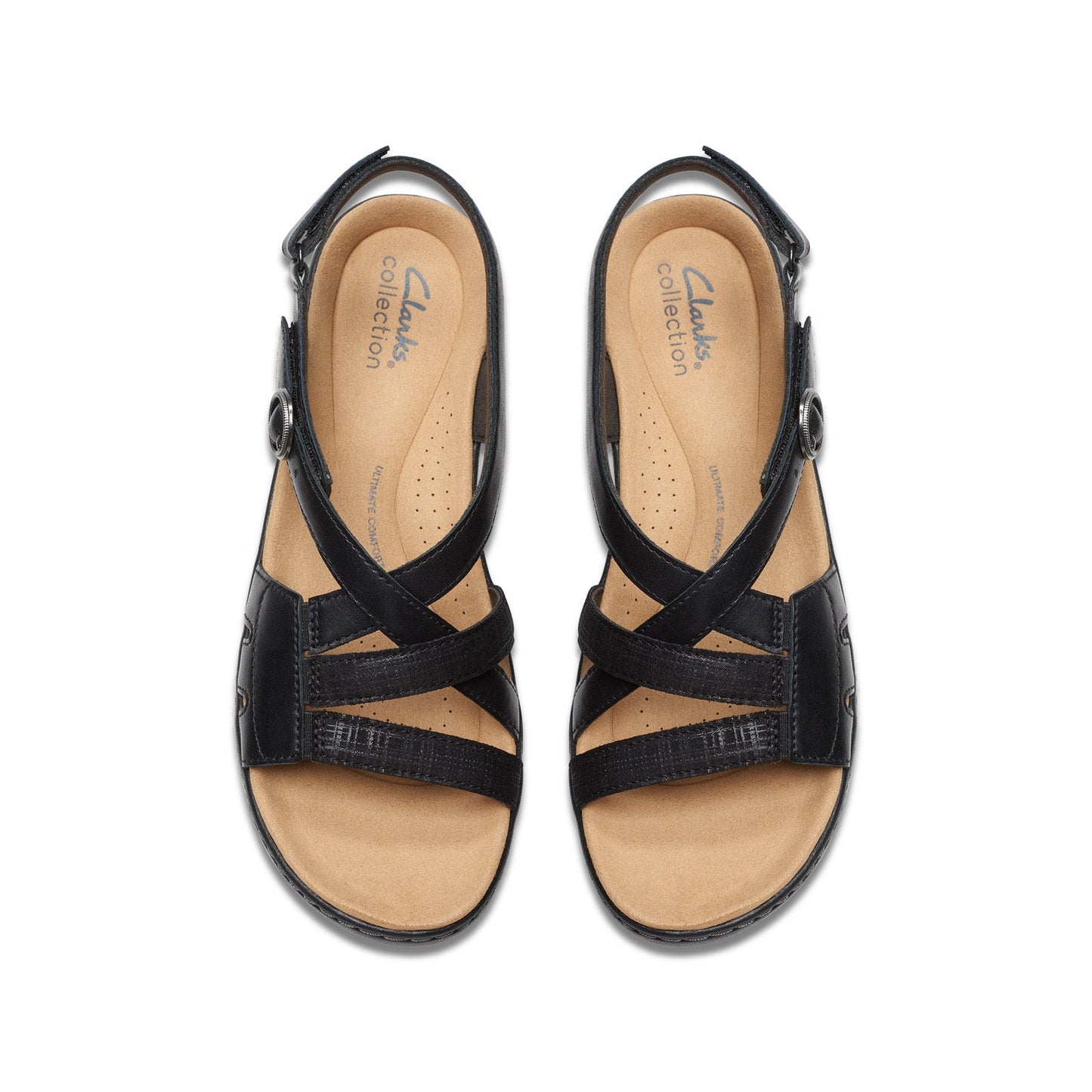 Clarks Merliah Bonita 26177402 Womens Black Leather Wedges Sandals Shoes