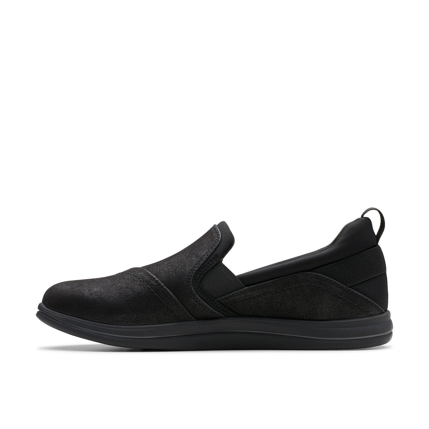 Clarks Breeze Dawn 26179937 Womens Black Wide Canvas Loafer Flats Shoes