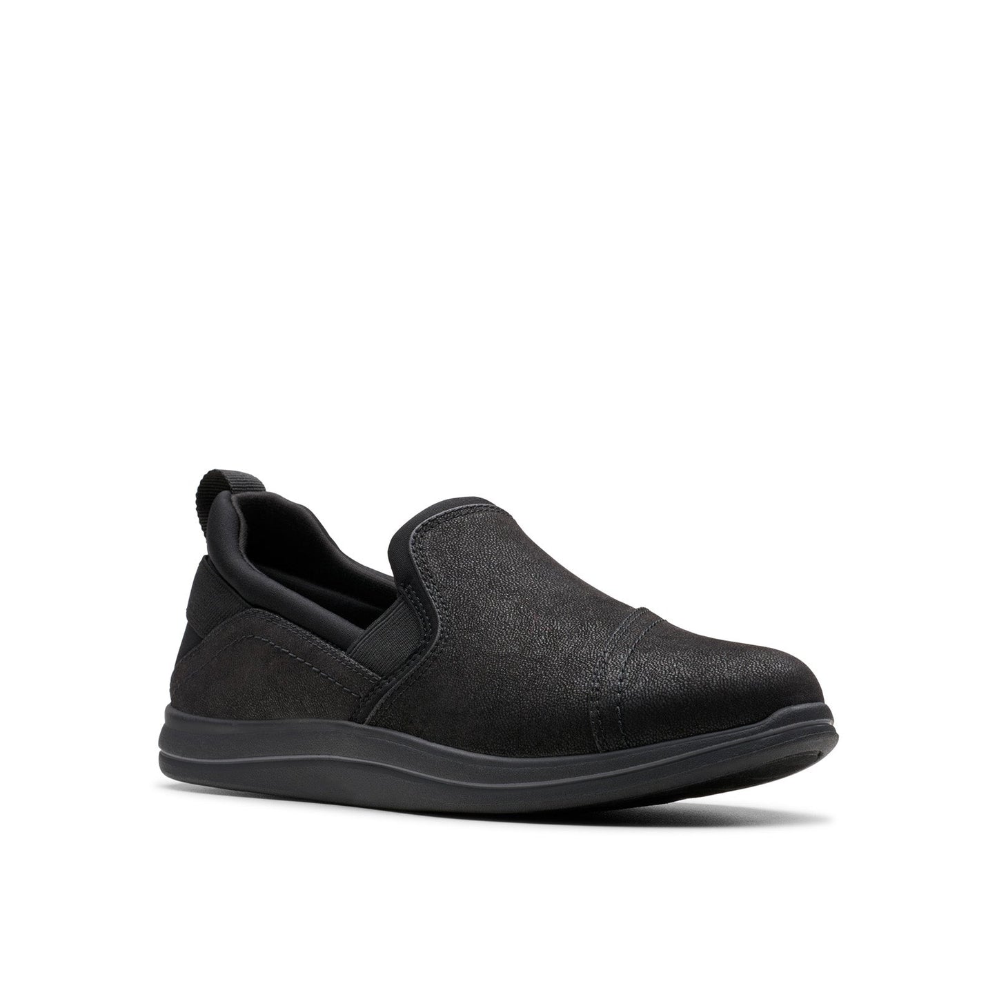 Clarks Breeze Dawn 26179937 Womens Black Wide Canvas Loafer Flats Shoes