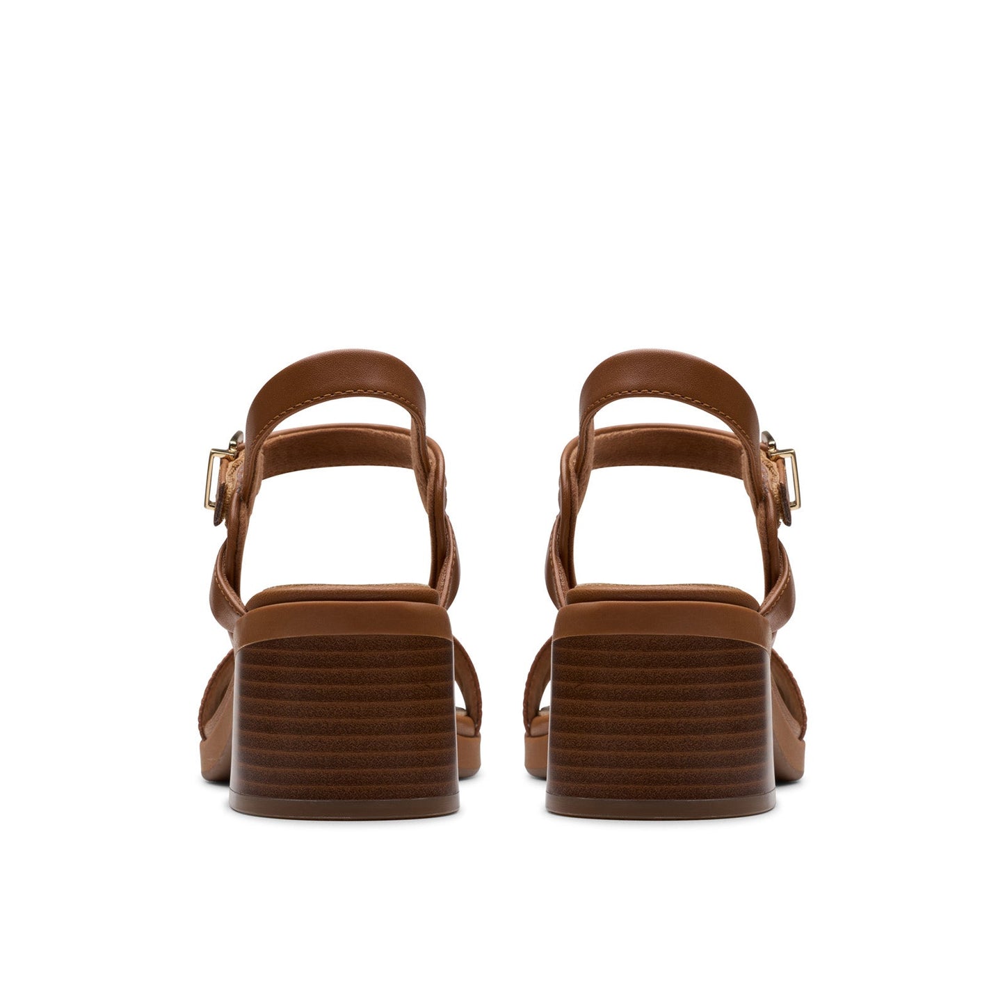Clarks Jaylan Ray 26181661 Womens Brown Leather Strap Heels Shoes