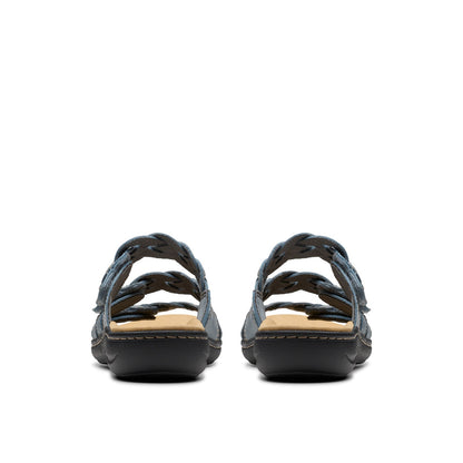 Clarks Laurieann Rio 26181908 Womens Blue Leather Flip-Flops Sandals Shoes