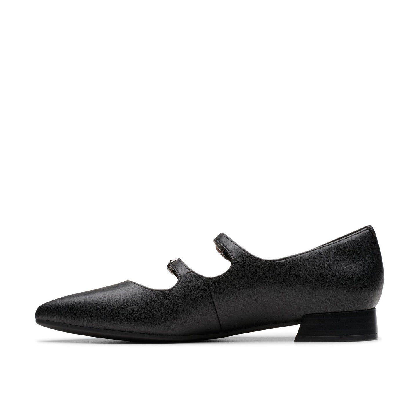 Clarks Natalyn Lane 26181929 Womens Black Wide Leather Mary Jane Flats Shoes