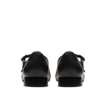 Clarks Natalyn Lane 26181929 Womens Black Wide Leather Mary Jane Flats Shoes