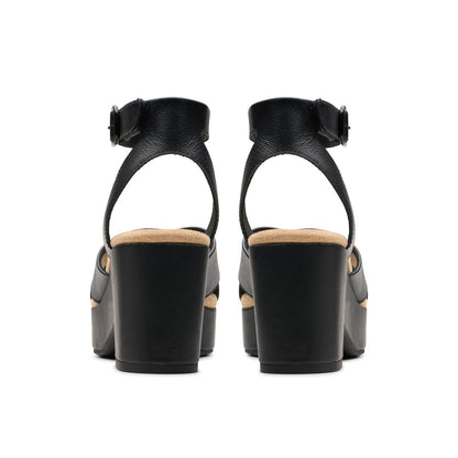 Clarks Nerisa Pearl 26181932 Womens Black Leather Pumps Heels Shoes