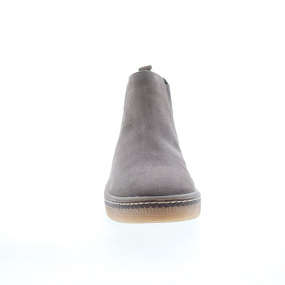 Diba True Yea Sayer 46015 Womens Gray Suede Slip On Ankle & Booties Boots