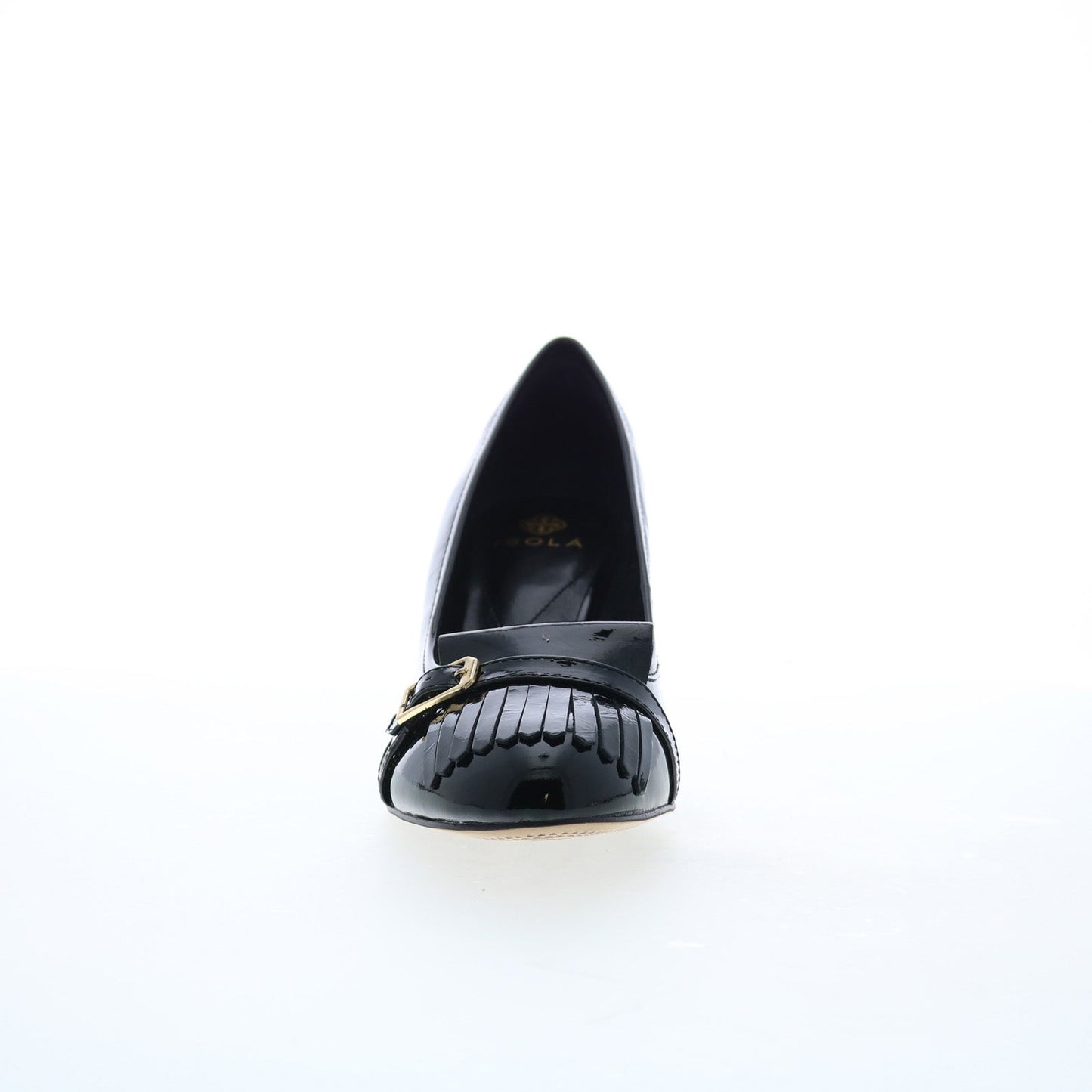 Isola Tara 6229311 Womens Black Leather Slip On Heels Pumps Shoes
