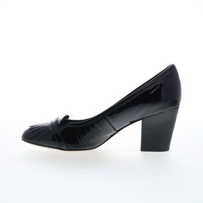 Isola Tara 6229311 Womens Black Leather Slip On Heels Pumps Shoes