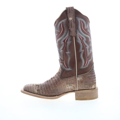 Outlaw Ladies 11" Lizard PNT 70003 Womens Brown Leather Western Boots