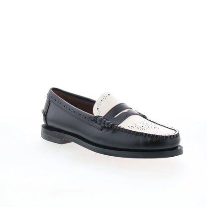 Sebago Dan Perf 73116CW-987 Womens Black Loafers & Slip Ons Penny Shoes