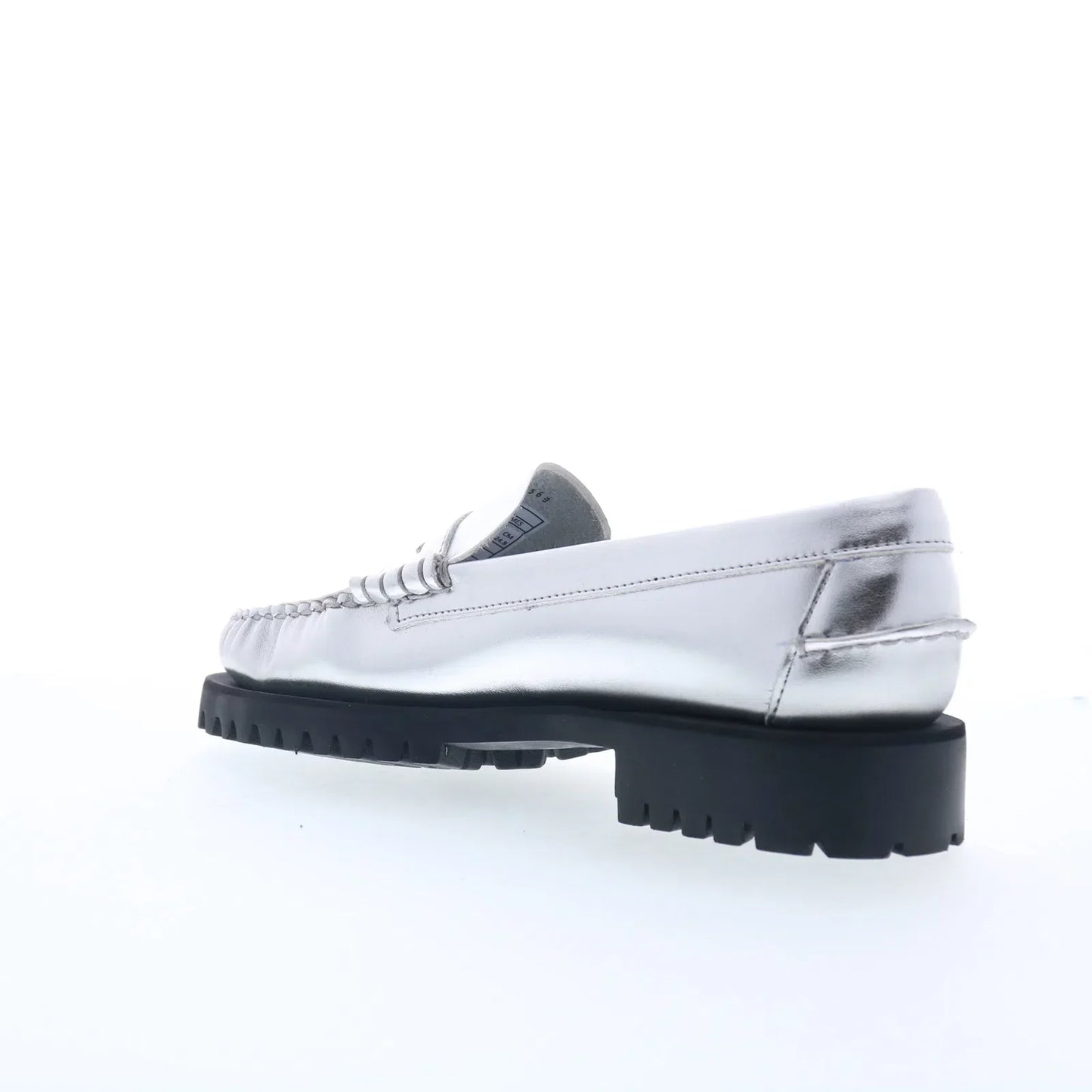 Sebago Dan Met Lug 761127W-988 Womens Silver Loafers & Slip Ons Penny Shoes