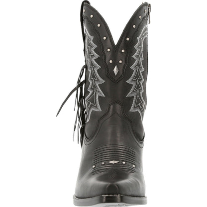 Durango Crush DRD0432 Womens Black Leather Zipper Cowboy Western Boots