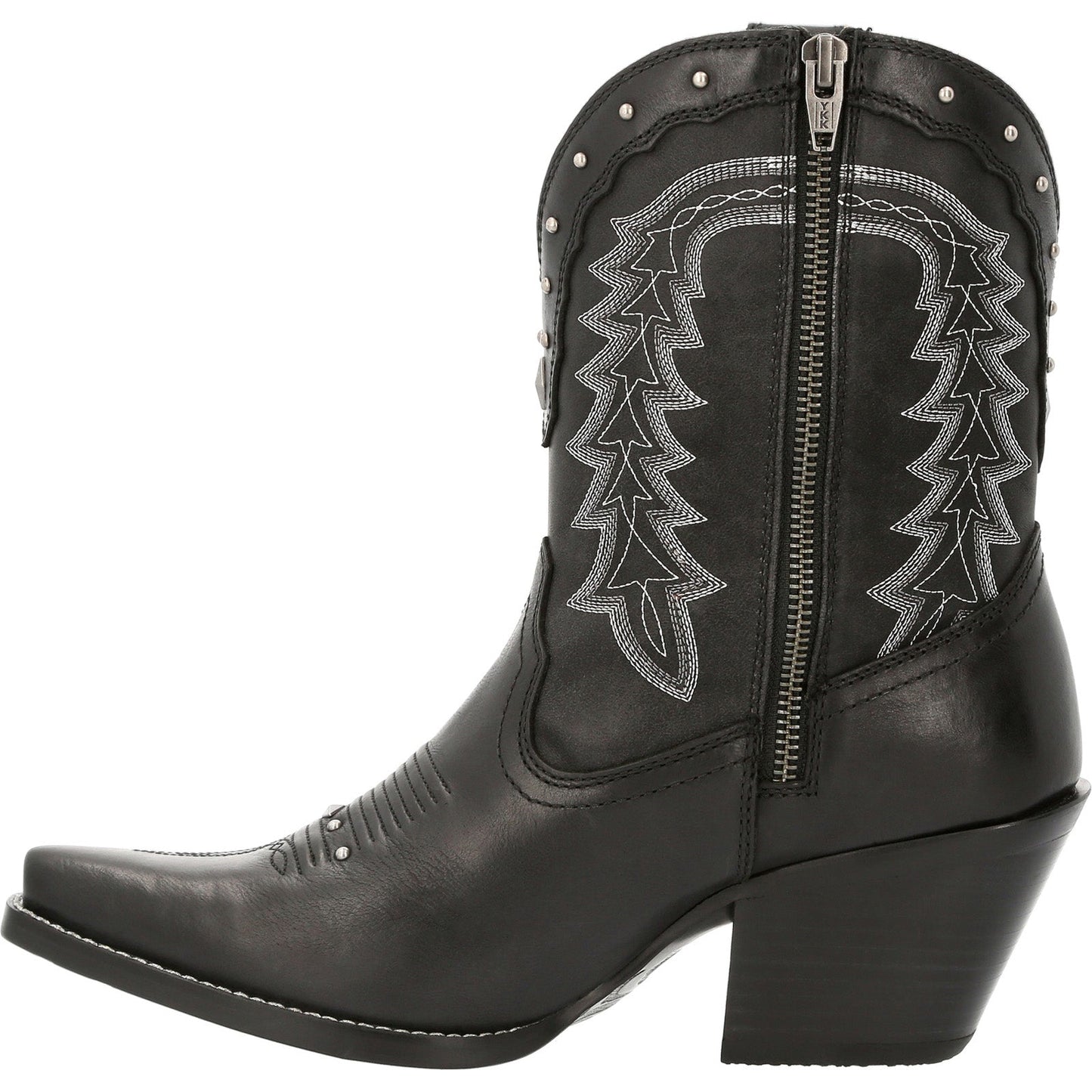 Durango Crush DRD0432 Womens Black Leather Zipper Cowboy Western Boots