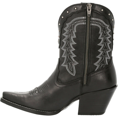 Durango Crush DRD0432 Womens Black Leather Zipper Cowboy Western Boots