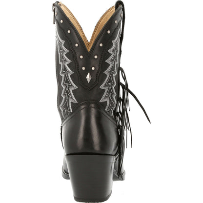 Durango Crush DRD0432 Womens Black Leather Zipper Cowboy Western Boots