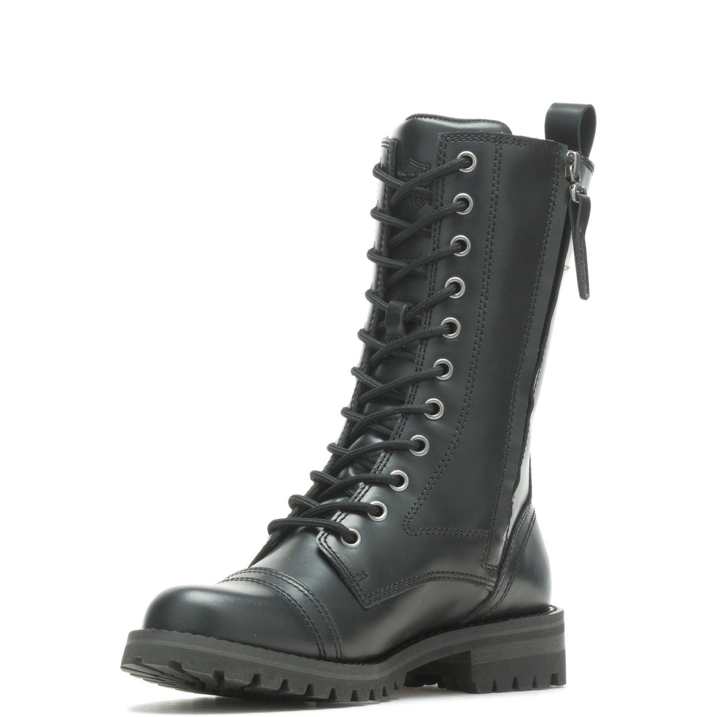 Harley-Davidson Walsen 8" Lace D87256 Womens Black Leather Motorcycle Boots