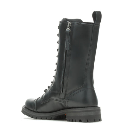 Harley-Davidson Walsen 8" Lace D87256 Womens Black Leather Motorcycle Boots