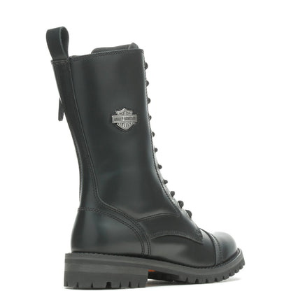 Harley-Davidson Walsen 8" Lace D87256 Womens Black Leather Motorcycle Boots