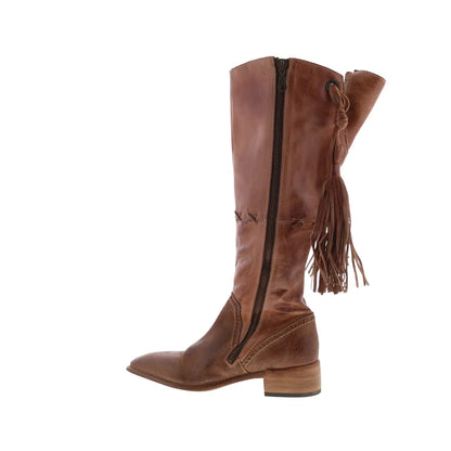 Bed Stu Betting F393167 Womens Brown Leather Zipper Knee High Boots