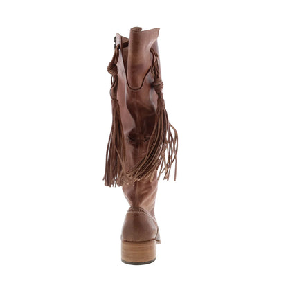 Bed Stu Betting F393167 Womens Brown Leather Zipper Knee High Boots