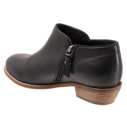 Softwalk Rocklin S1457-001 Womens Black Leather Zipper Ankle & Booties Boots