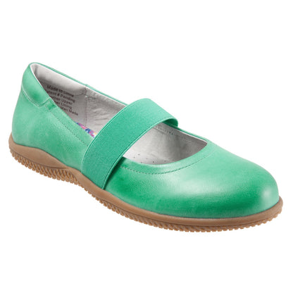Softwalk High Point S1466-338 Womens Green Narrow Mary Jane Flats Shoes