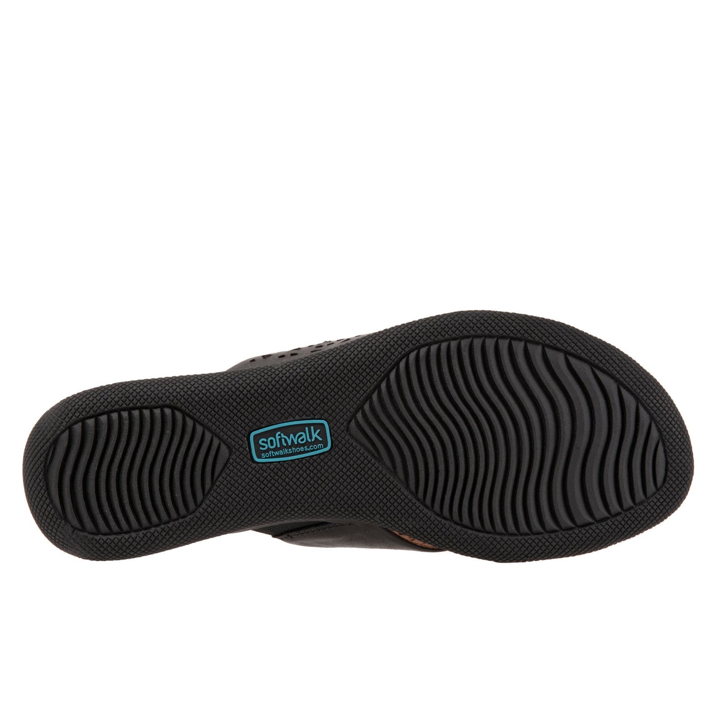 Softwalk Tillman S1502-010 Womens Black Wide Leather Slides Sandals Shoes