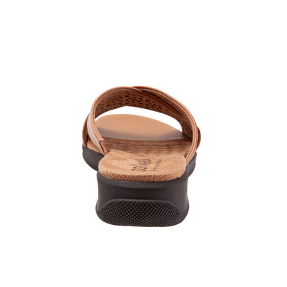 Softwalk Tillman S1502-267 Womens Brown Narrow Leather Slides Sandals Shoes
