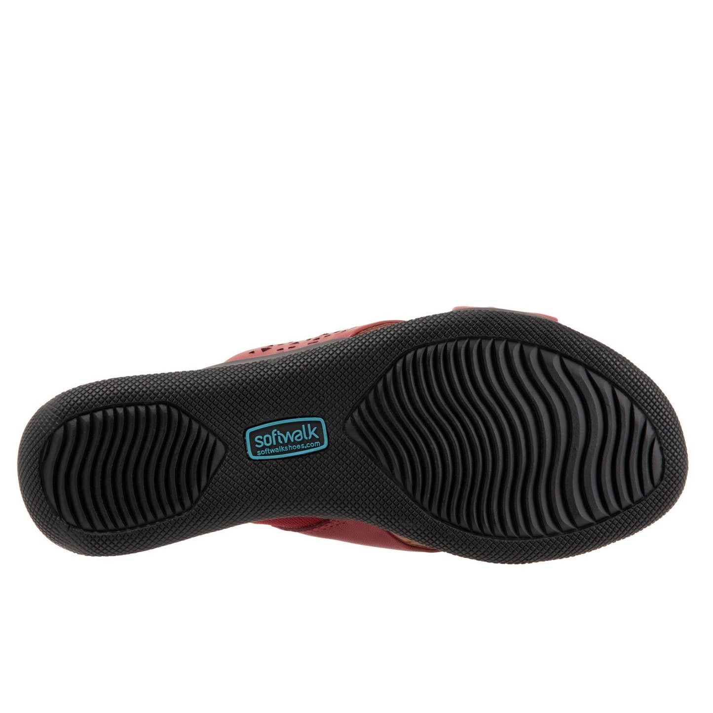 Softwalk Tillman S1502-617 Womens Red Leather Slip On Slides Sandals Shoes