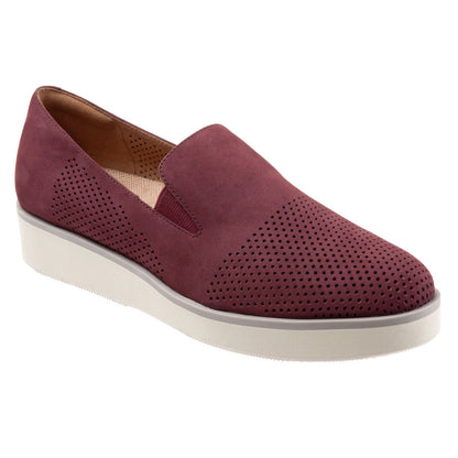 Softwalk Whistle S1810-606 Womens Burgundy Leather Loafer Flats Shoes