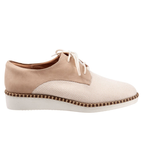 Softwalk Willis S1811-294 Womens Beige Narrow Leather Oxford Flats Shoes