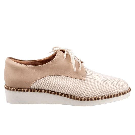 Softwalk Willis S1811-294 Womens Beige Narrow Leather Oxford Flats Shoes