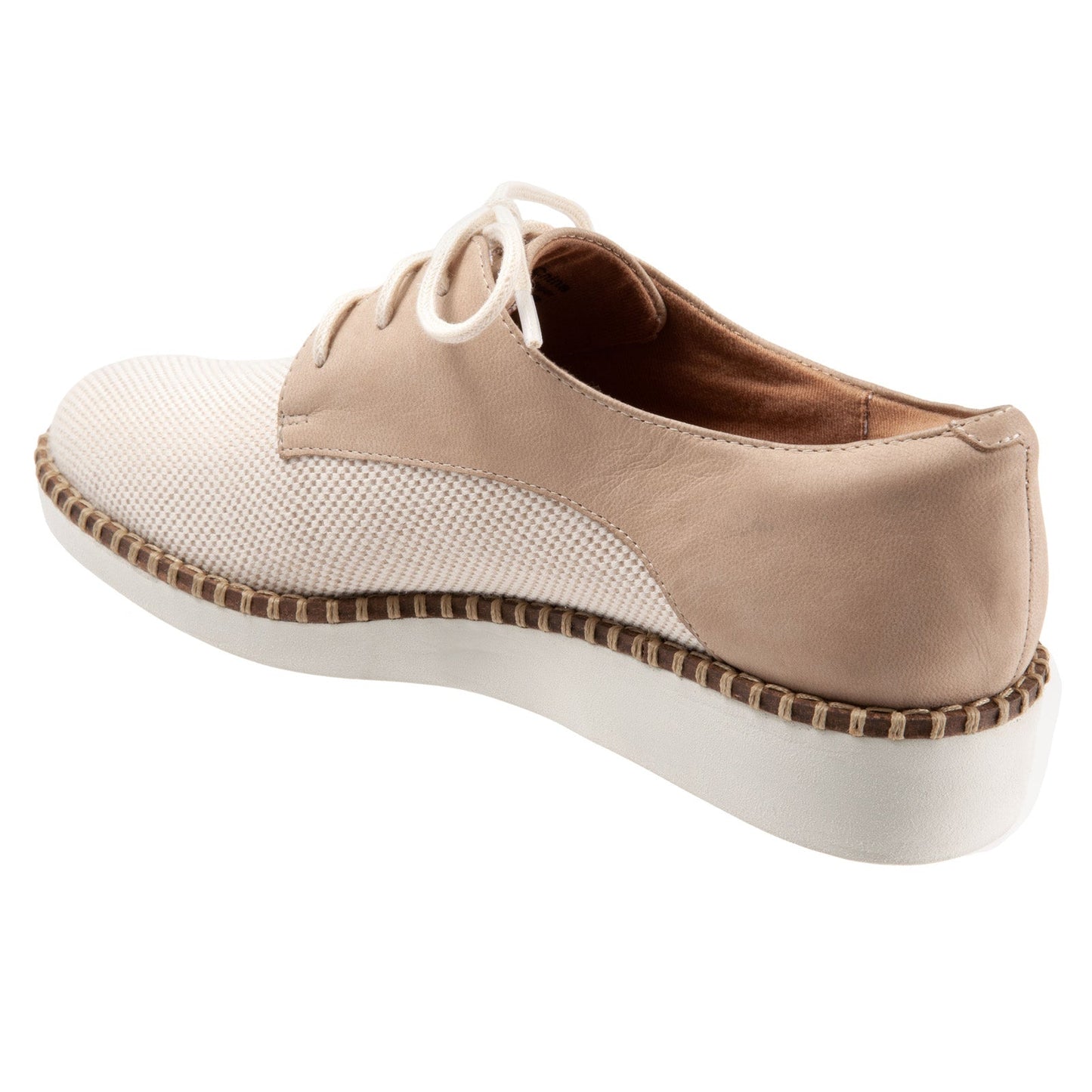 Softwalk Willis S1811-294 Womens Beige Narrow Leather Oxford Flats Shoes
