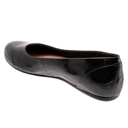 Softwalk Sonoma S1862-005 Womens Black Leather Slip On Ballet Flats Shoes
