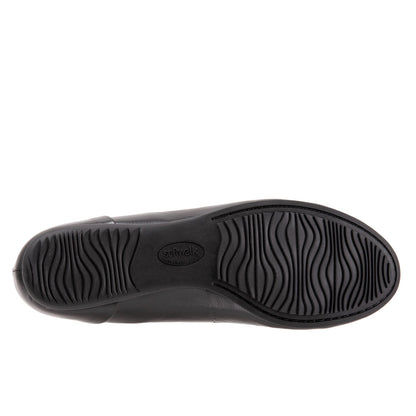 Softwalk Sonoma S1862-005 Womens Black Leather Slip On Ballet Flats Shoes