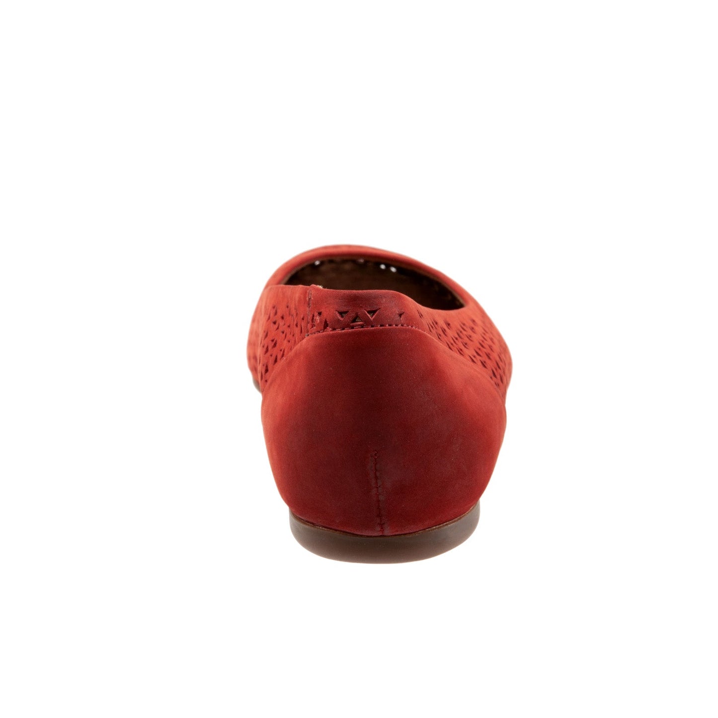 Softwalk Sonoma S1862-653 Womens Red Narrow Leather Ballet Flats Shoes