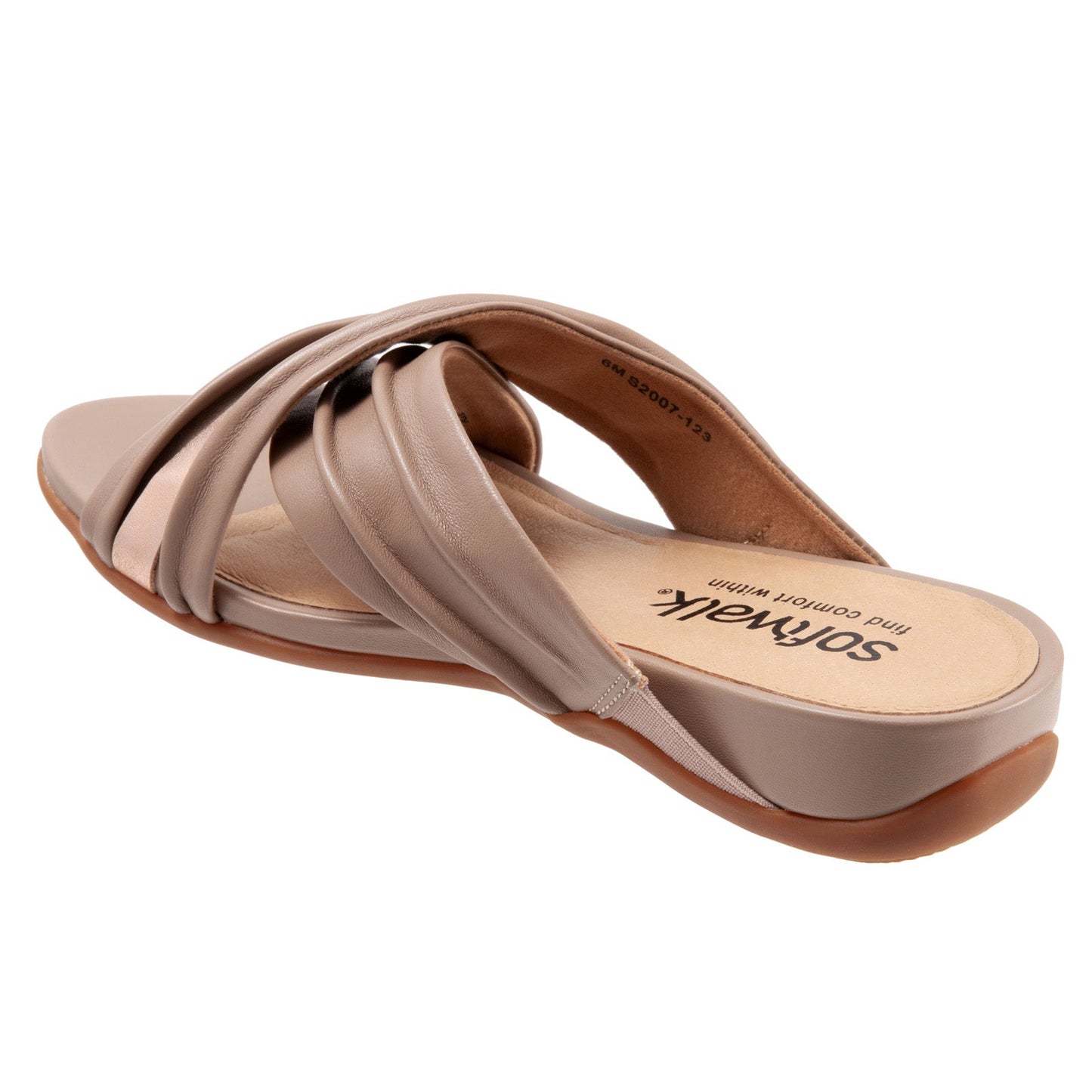 Softwalk Taza S2007-123 Womens Brown Leather Slip On Slides Sandals Shoes
