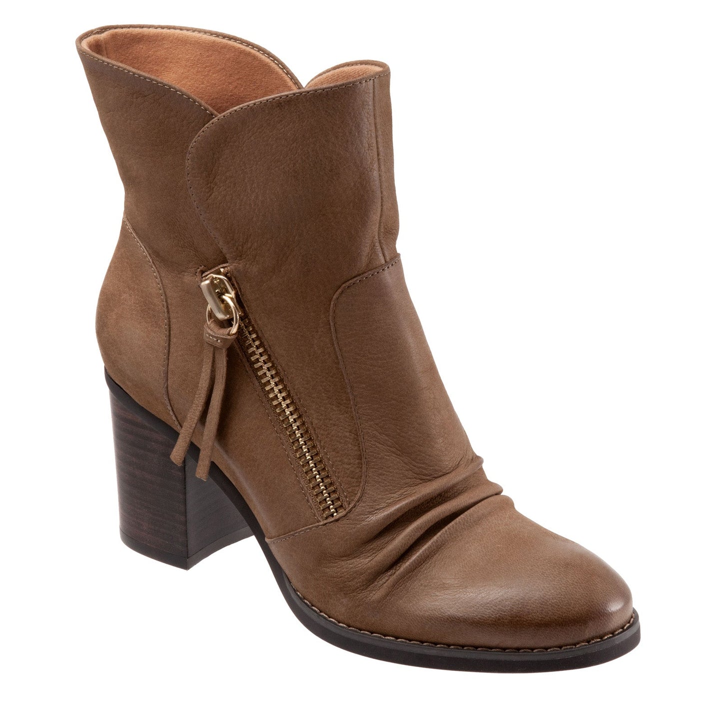 Softwalk Kendall S2054-069 Womens Brown Leather Ankle & Booties Boots