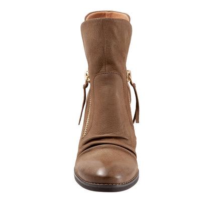 Softwalk Kendall S2054-069 Womens Brown Leather Ankle & Booties Boots