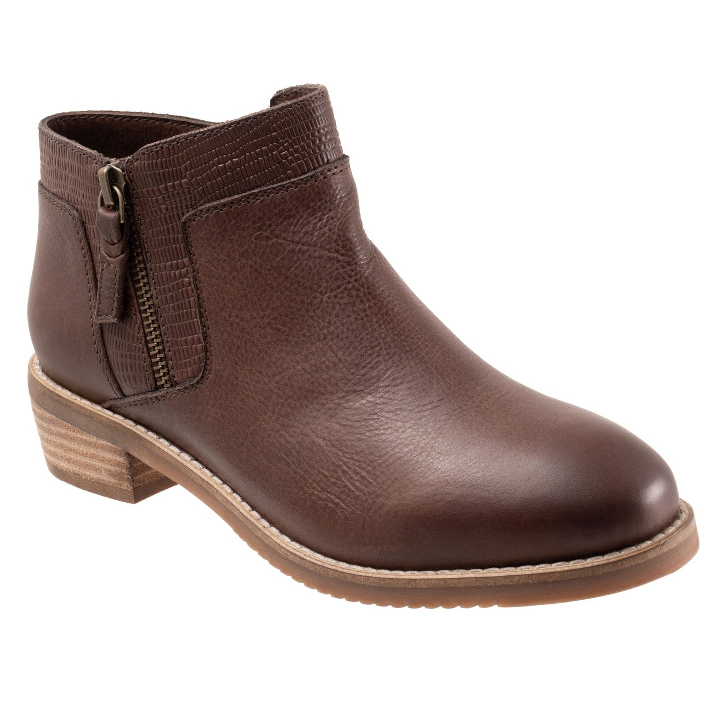 Softwalk Rubi S2157-263 Womens Brown Leather Ankle & Booties Boots