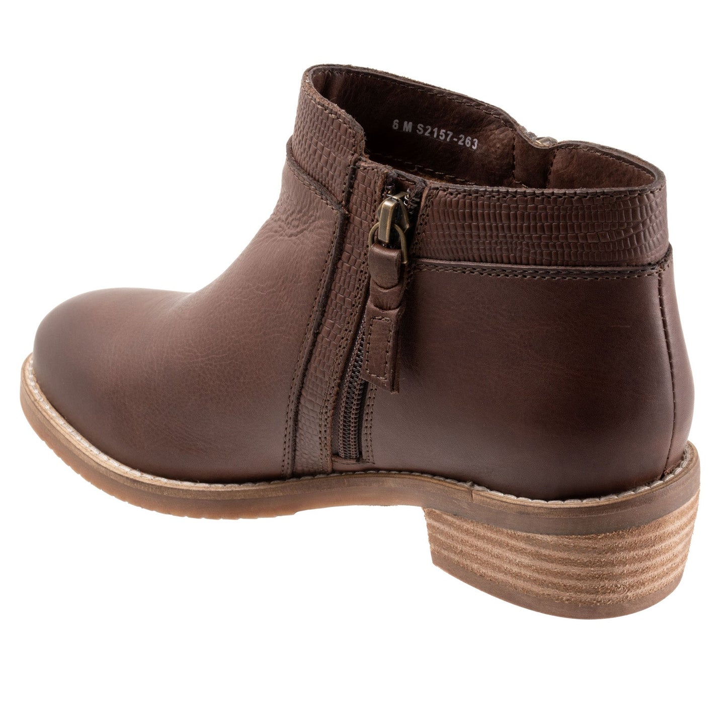 Softwalk Rubi S2157-263 Womens Brown Leather Ankle & Booties Boots