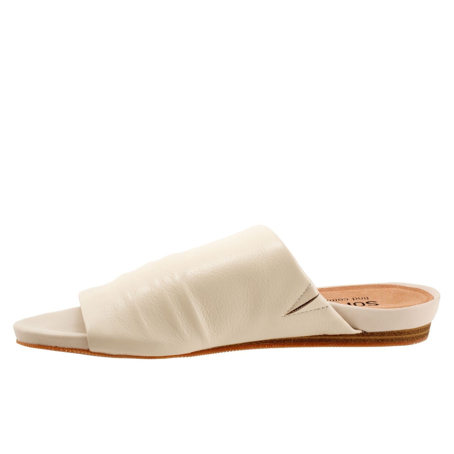 Softwalk Camano S2205-131 Womens Beige Leather Slip On Slides Sandals Shoes