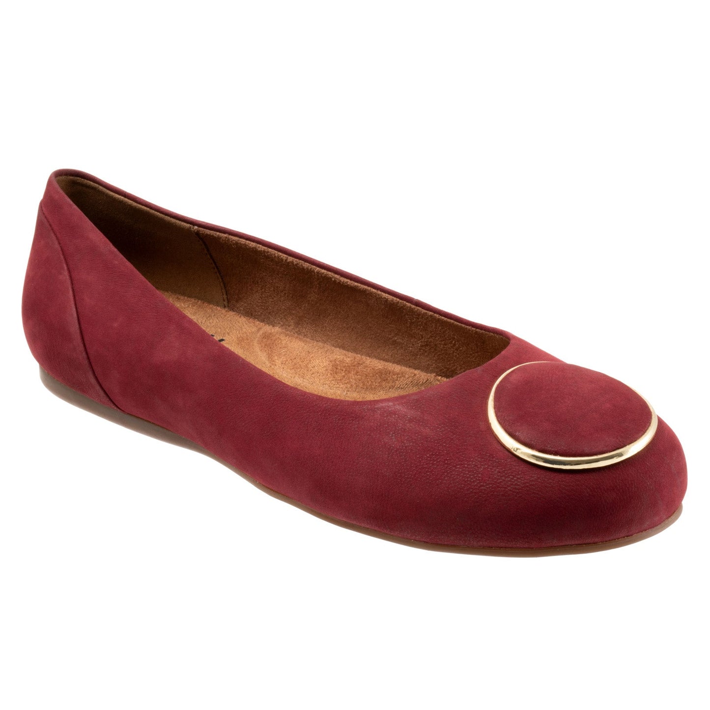 Softwalk Sonoma Halo S2257-662 Womens Burgundy Leather Ballet Flats Shoes